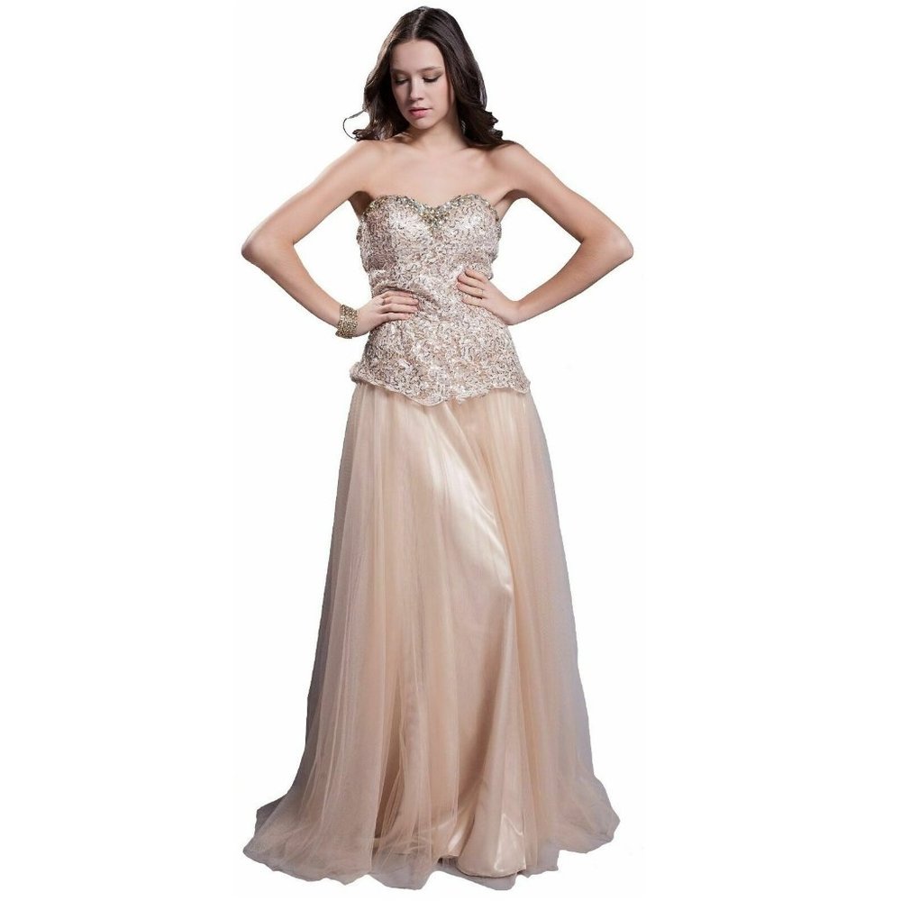 MILITARY BALL Formal Lace Sequins beaded Long Evening Gown prom dress